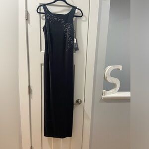 Charcoal velvet maxi evening dress arianna by teresa page 4 NWT glitter accent